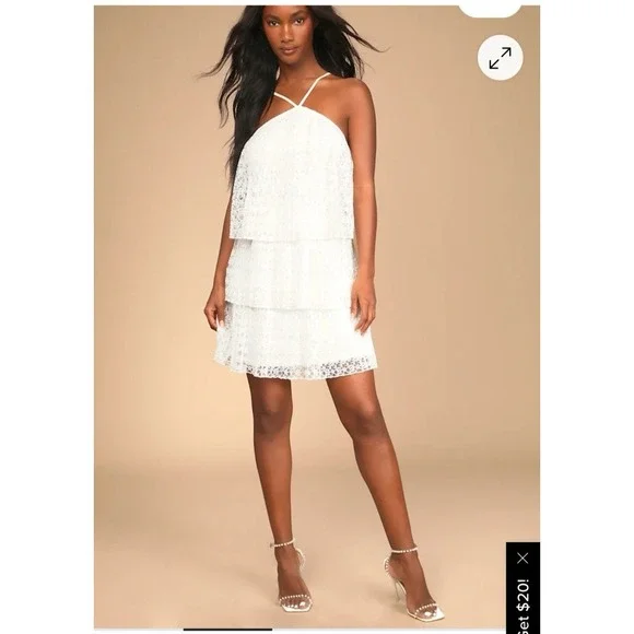 Lulus | Dresses | Lulus Pearson White Lace Short Sleeve Dress Sz M Wedding  Bridal Shower | Poshmark